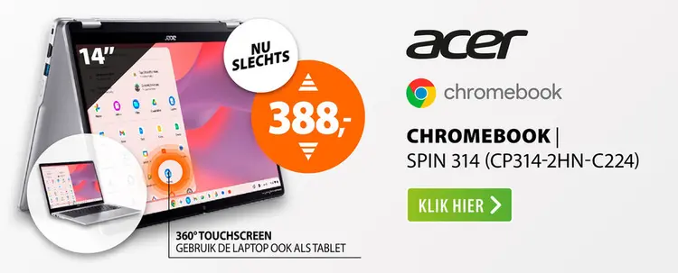 Aanbieding: Acer Chromebook Spin 314 (CP314-2HN-C224)