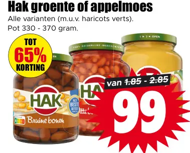 Aanbieding: groente of appelmoes