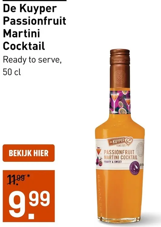 Aanbieding: De Kuyper Passionfruit Martini Cocktail