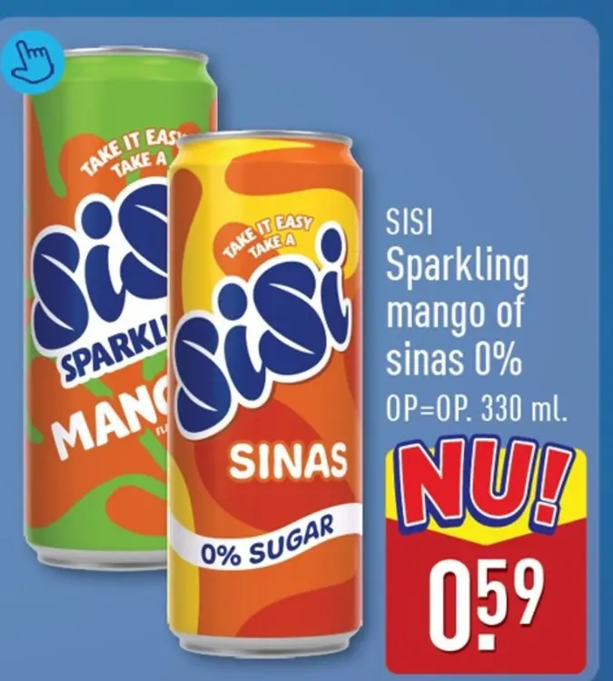Aanbieding: Sparkling mango of sinas 0%