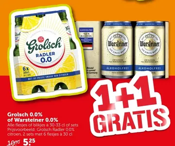 Aanbieding: Grolsch 0.0% of Warsteiner 0.0%