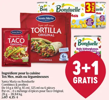 Offre: Ingrédient pour la cuisine Tex Mex, maïs ou légumineuses