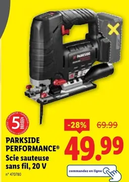Offre: PARKSIDE PERFORMANCE® Scie sauteuse sans fil