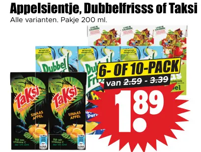 Aanbieding: Appelsientje, Dubbelfrisss of Taksi