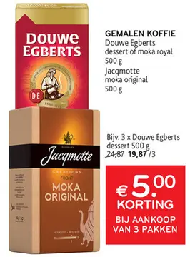 Aanbieding: Douwe Egberts dessert of moka royal Jacqmotte