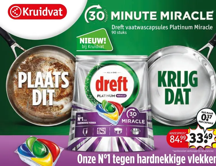 Aanbieding: Dreft vaatwascapsules Platinum Miracle