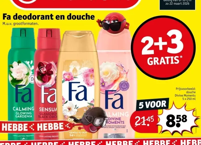 Aanbieding: Fa deodorant en douche