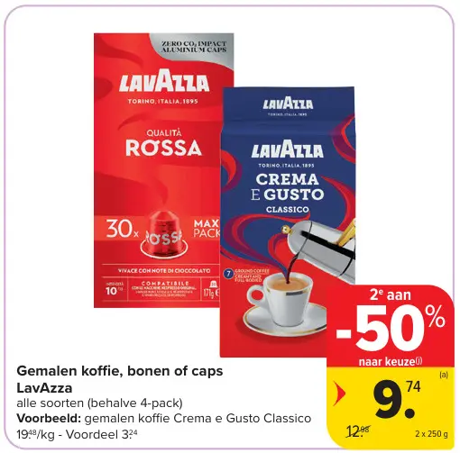 Promotie: Gemalen koffie, bonen of caps