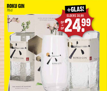 Aanbieding: Roku Gin Geschenkverpakking met glas 70 cl