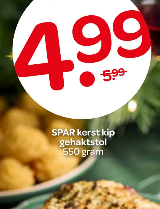 Aanbieding: kerst kip gehaktstol