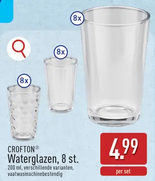 Offre: Waterglazen, 8 st.