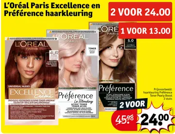 Aanbieding: L'Oréal Paris Excellence en Préférence haarkleuring
