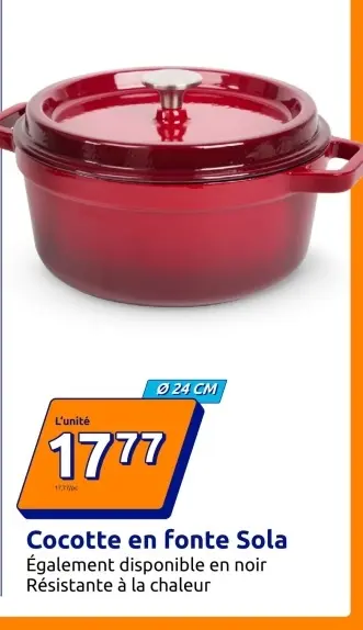 Offre: Cocotte en fonte Sola