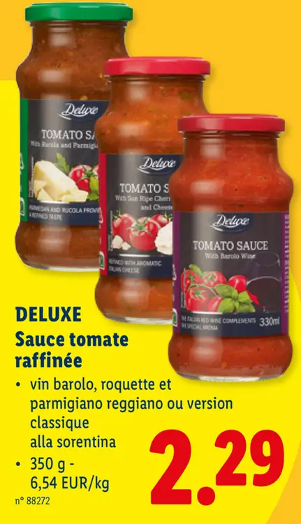 Offre: Sauce tomate raffinée