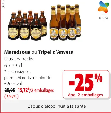 Offre: Maredsous ou Tripel d'Anvers