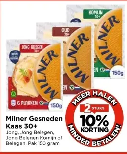 Aanbieding: Milner Gesneden Kaas 30+