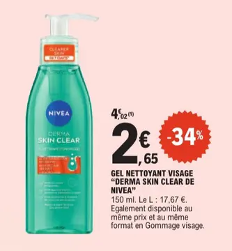 Offre: GEL NETTOYANT VISAGE "DERMA SKIN CLEAR DE NIV