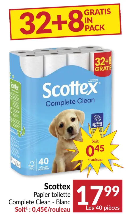 Offre: Papier toilette Complete Clean - Blanc