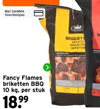 Aanbieding: Fancy Flames briketten BBQ 10 kg 2de halve prijs