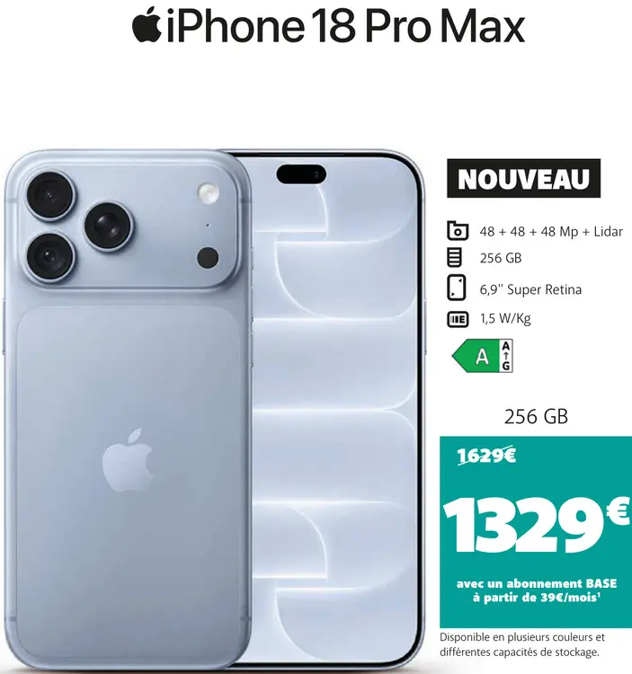Offre: 18 Pro Max