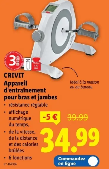 Offre: Appareil d'entraînement pour bras et jambes