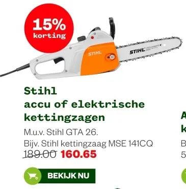 Aanbieding: Accu of elektrische kettingzagen
