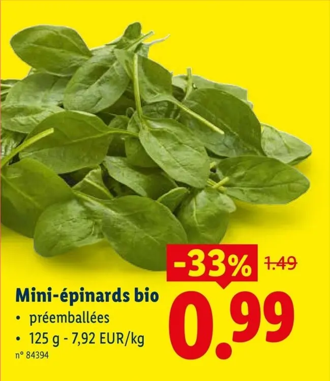 Offre: Mini-épinards bio