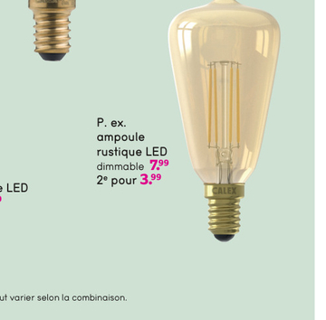 Offre: Calex ampoule LED rustique - couleur or - E14