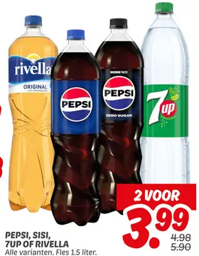 Aanbieding: Pepsi, SISI, 7UP of RIVELLA