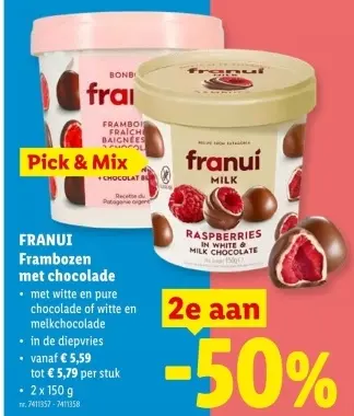 Promotie: Frambozen met chocolade