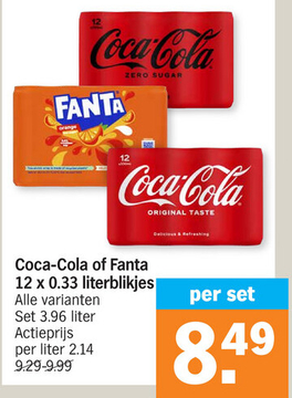 Aanbieding: Coca-Cola of Fanta literblikjes