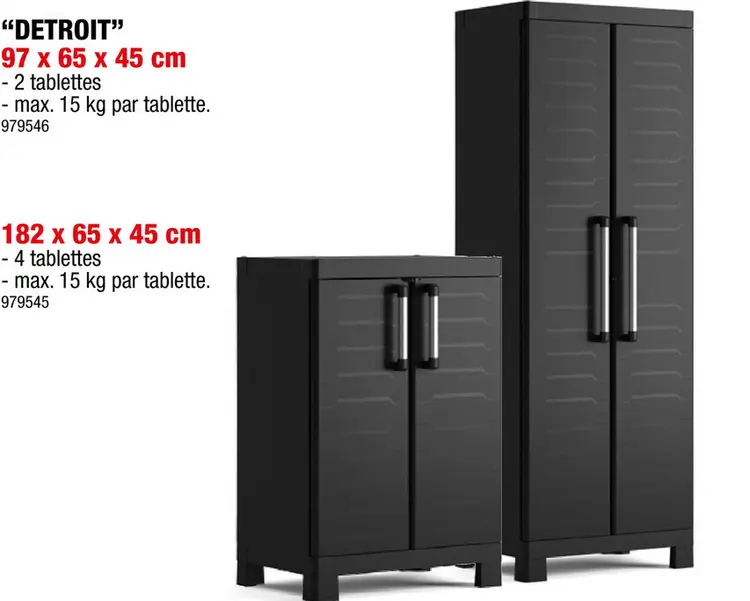 Offre: Keter Detroit armoire de rangement haut 65x182x45 cm