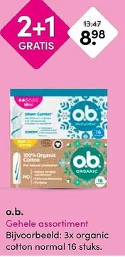 Aanbieding: o.b. Gehele assortiment