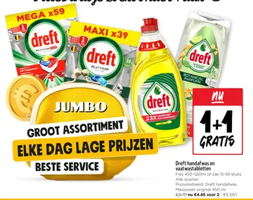 Aanbieding: Dreft handafwas en vaatwastabletten