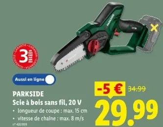 Offre: Scie à bois sans fil, 20 V
