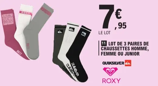 Promotie: Lot de 3 paires de chaussettes homme, femme o