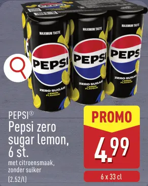 Promotie: Pepsi zero sugar lemon