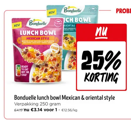 Promotie: Lunch bowl Mexican & oriental style