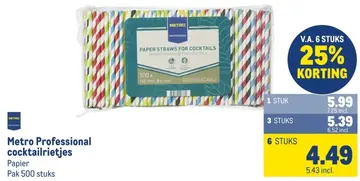 Aanbieding: Metro Professional cocktailrietjes