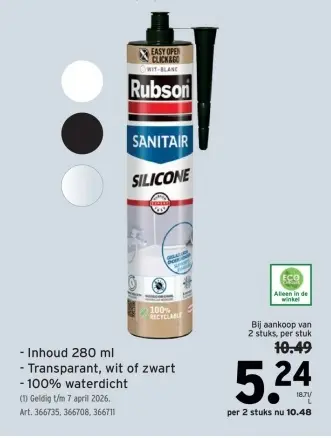 Promotie: Sanitair Silicone