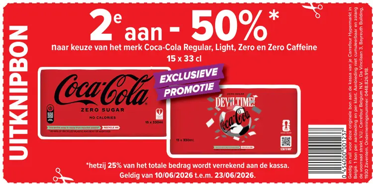 Promotie: Coca-Cola Regular, Light, Zero en Zero Caffeine