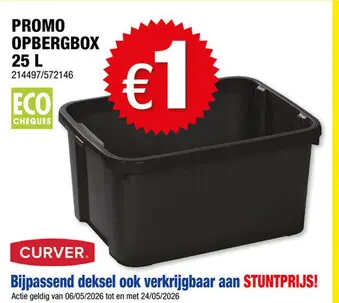 Promotie: Curver opbergbox 25l zwart