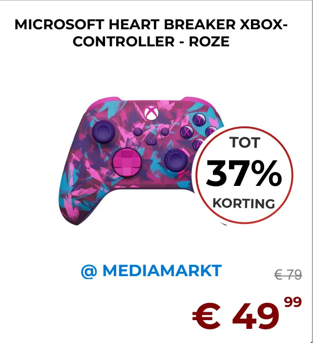 Aanbieding: Heart breaker xbox-controller - roze