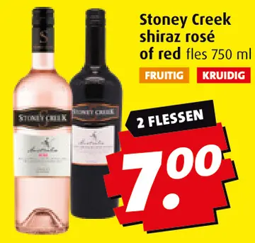 Aanbieding: Stoney Creek shiraz rosé of red