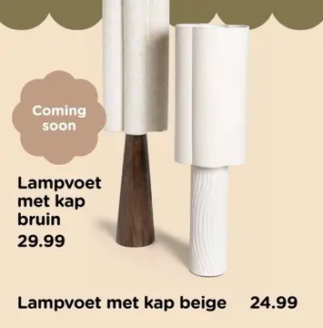 Aanbieding: Lampvoet met kap bruin