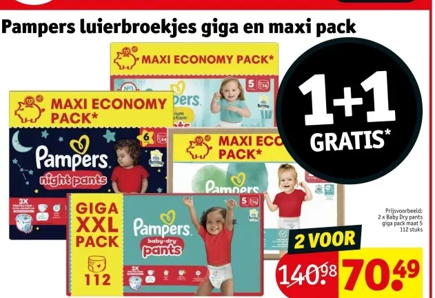 Promotie: luierbroekjes giga en maxi pack