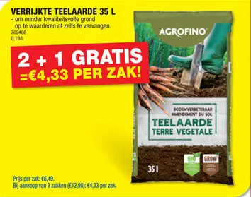 Promotie: Agrofino verrijkte teelaarde 35l