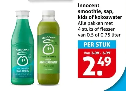 Aanbieding: Innocent smoothie, sap, kids of kokoswater