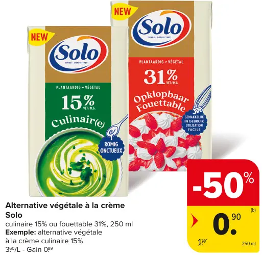 Offre: Alternative végétale à la crème