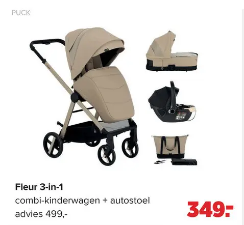 Aanbieding: Fleur 3-in-1 combi-kinderwagen + autostoel